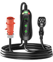 Noeifevo Typ2 Mobil EV Wallbox, 11KW 3-faset CEE16A Justerbar ladningsstyrke EV-lader, 5m/10m/15m EV-ladekabel til Model Y/3, ID.3/4/5, MG4, EX30, e-up, e-tron, Zoe og andre EV.
