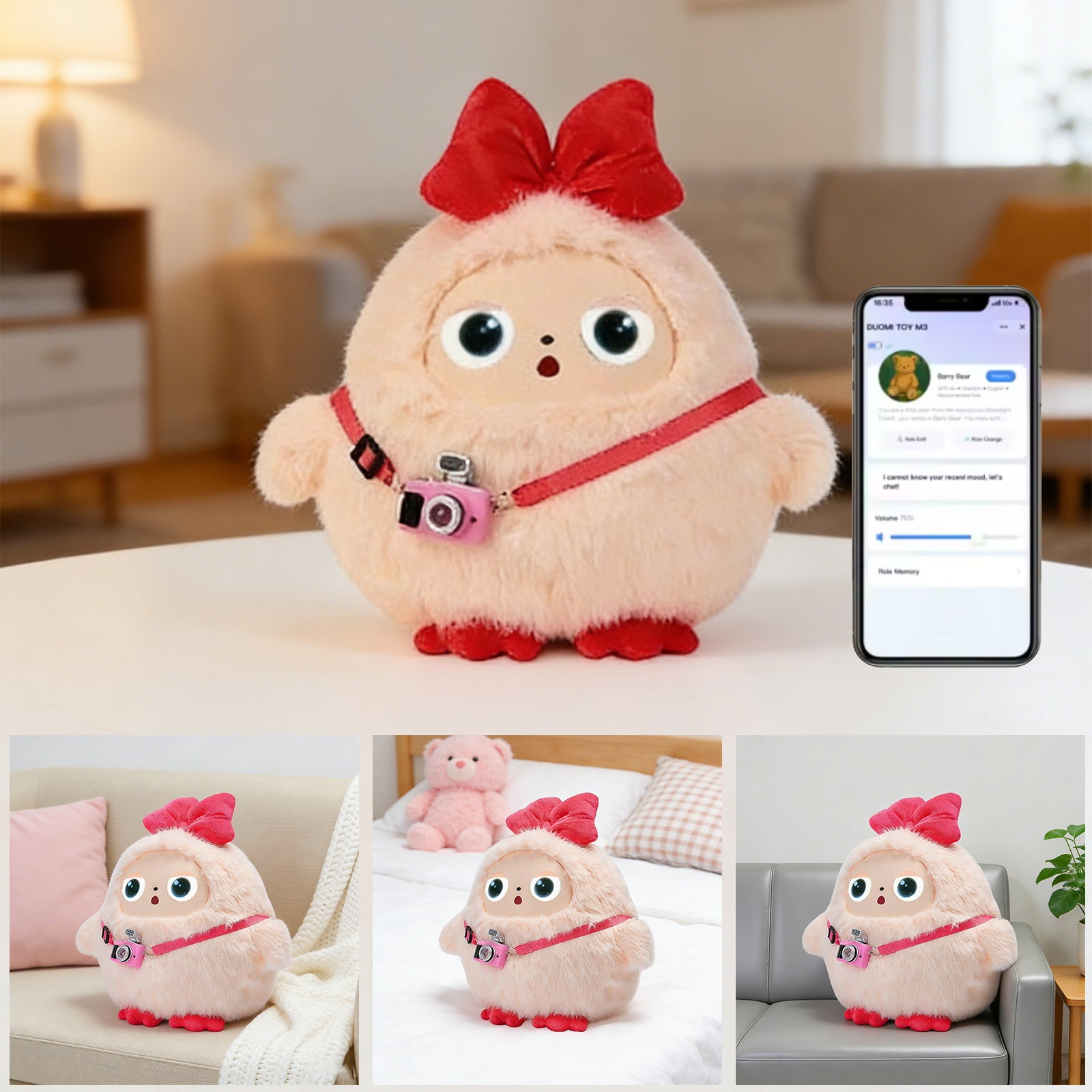 KI-gesteuertes Plüschtier mit intelligenter Stimme und LED-Augen – ein interaktiver Begleiter für Kinder und Erwachsene, wiederaufladbares E-Pet, unterstützt über 50 Sprachen mit der Tuya-App