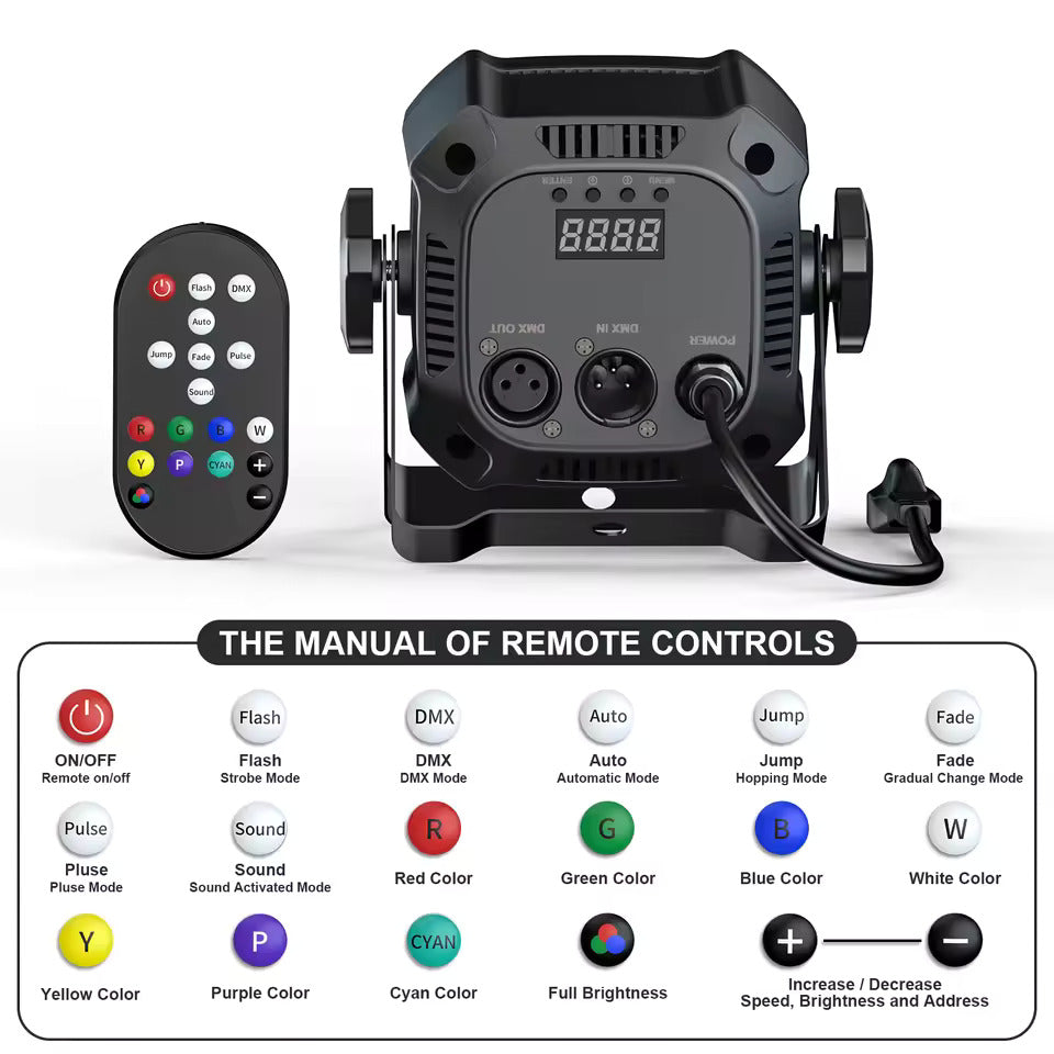 Party-Licht, 4x8W RGB LED Bühnenleuchte mit Fernbedienung/DMX-Steuerung, DJ-Licht geeignet für Hochzeiten, Partys, Clubs und Disco-Veranstaltungen