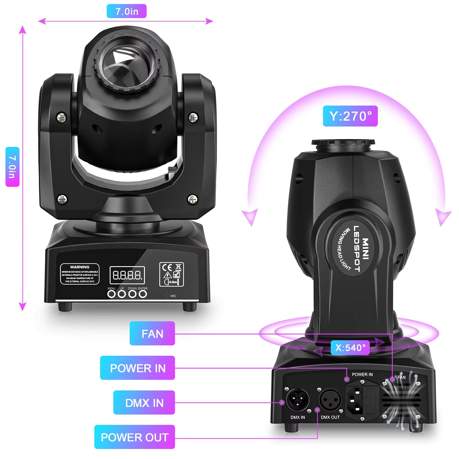 30W Strahl-Gobo Moving-Head-Lichter, RGBW LED Bühnen-Scheinwerfer mit DMX512 für DJ, Disco, Hochzeit, Party und Bühnenbeleuchtung