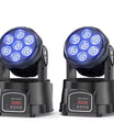 2 Stück/Set 105W Strahl Moving Head Lichter, 7×15W RGBW LED Bühnenscheinwerfer mit DMX512, Spotlights für DJ, Disco, KTV, Hochzeit und Party