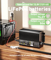 Noeifevo 14.6V 50A LiFePO4 batteriladdare för 12V(12.8V) LiFePO4 batteri, Reset LiFePO4 batteriladdare