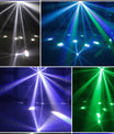 3-i-1 DMX RGBW-partylys, LED-laserstroboskop, disco DJ-beam spot-scenebelysning, dansklub, bryllup, sommerfuglelys