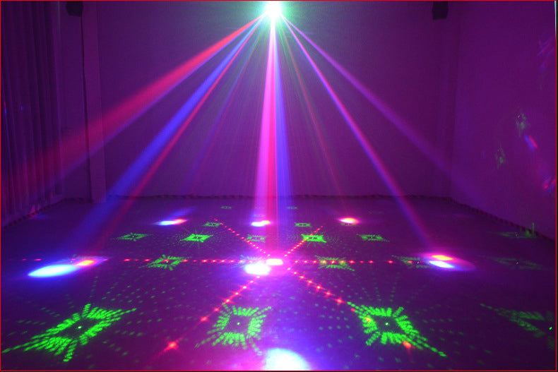 3-i-1 DMX RGBW-partylys, LED-laserstroboskop, disco DJ-beam spot-scenebelysning, dansklub, bryllup, sommerfuglelys