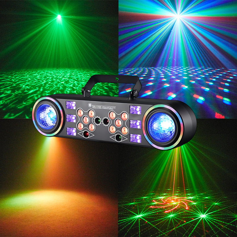 80W DJ-Partylicht mit Multi-Effekt, RG-Laser, UV- und Magic-Ball-Wash-Funktion, DMX512 (29 Kanäle), inklusive Stativ und Tragetasche für Hochzeiten, Bars und KTV