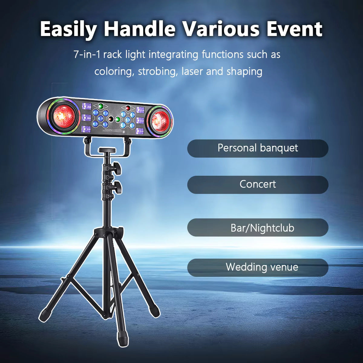 80W DJ-Partylicht mit Multi-Effekt, RG-Laser, UV- und Magic-Ball-Wash-Funktion, DMX512 (29 Kanäle), inklusive Stativ und Tragetasche für Hochzeiten, Bars und KTV