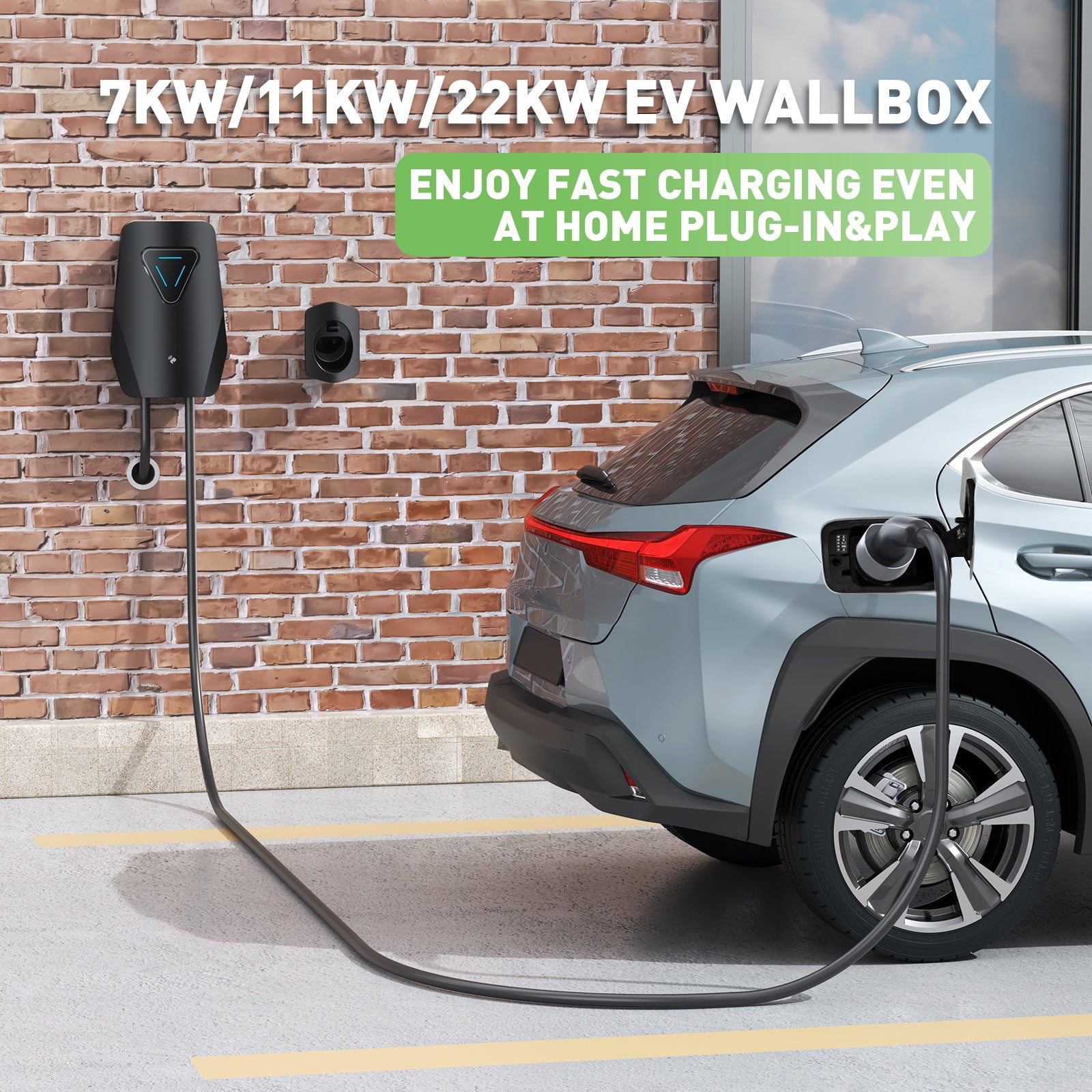 Noeifevo Q5 7KW 11KW 22KW EV Wallbox nabíjecí stanice, 5M nabíjecí kabel vodotěsný