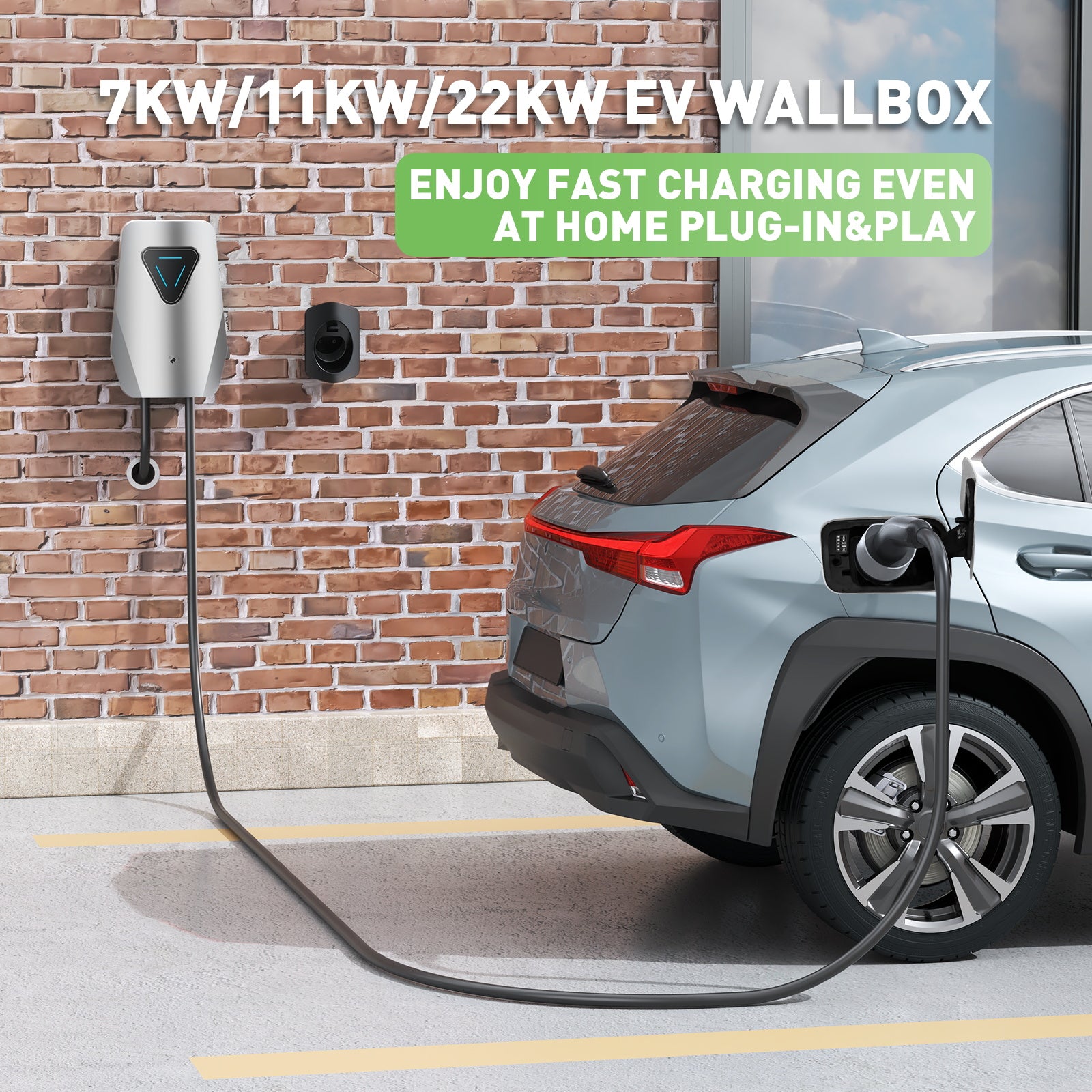 Noeifevo Q5 7KW 11KW 22KW EV Wallbox Charging Station Type 2 5M DC6mA RCD Protection