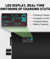 NOEIFEVO 67,2V 2-20A Lithium-Batterijlader voor 59.2V 60V 16S Lithium-Li-Ion-Lipo-batterij, LCD-display, instelbare stroom, lader voor E-bike, scooter, elektromotorfiets