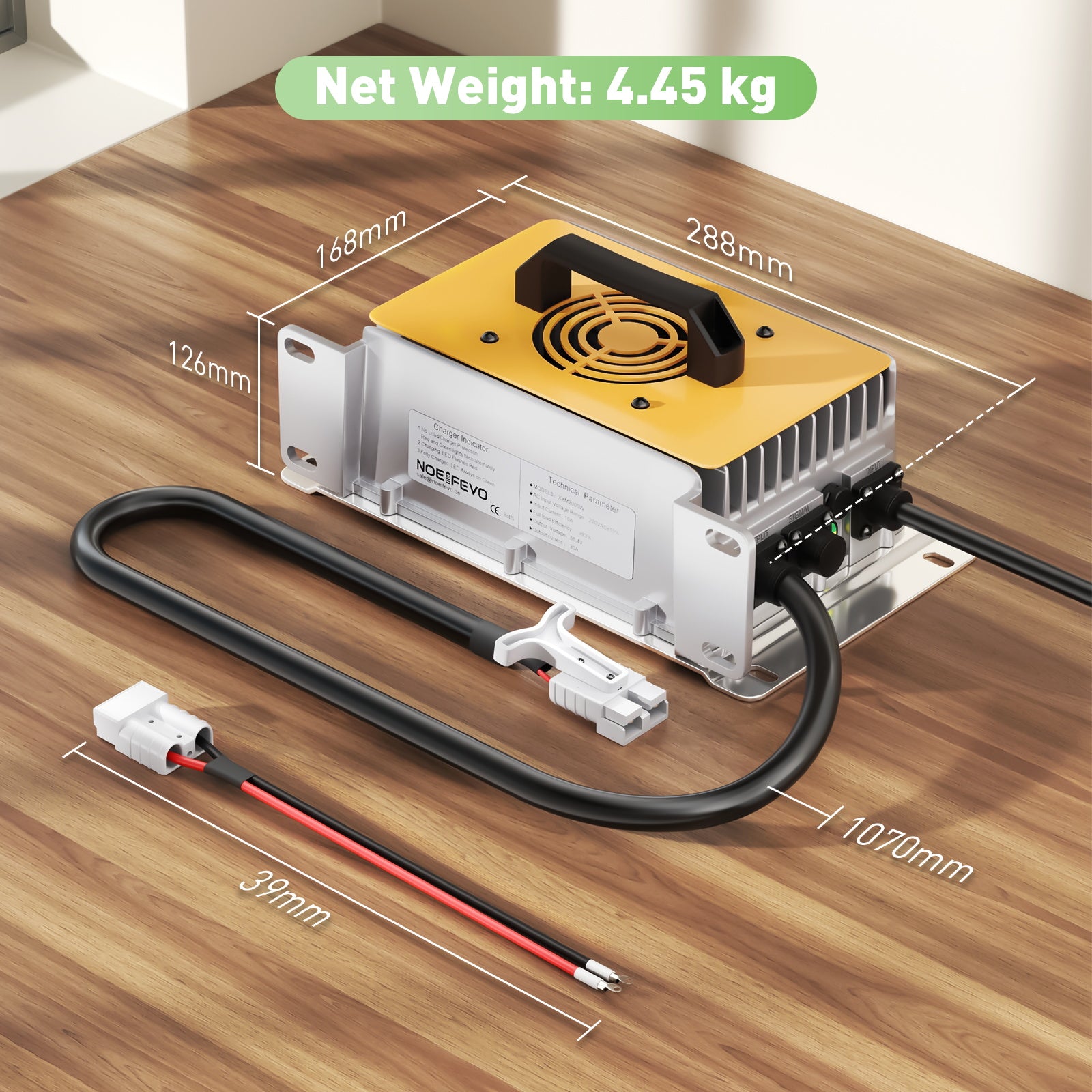 NOEIFEVO 58.4V 30A מטען סוללות LiFePO4 עבור 51.2V (48V) 16S LiFePO4 סוללה, עמיד למים, 0V BMS מופעל