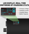 NOEIFEVO 50,4V 2-20A Lithium-Batterieladegerät für 44,4V 12S Lithium-Li-Ionen-Lipo-Batterie, LCD-Anzeige, Strom einstellbar, Ladegerät für E-Bike, Roller, Elektromotorrad