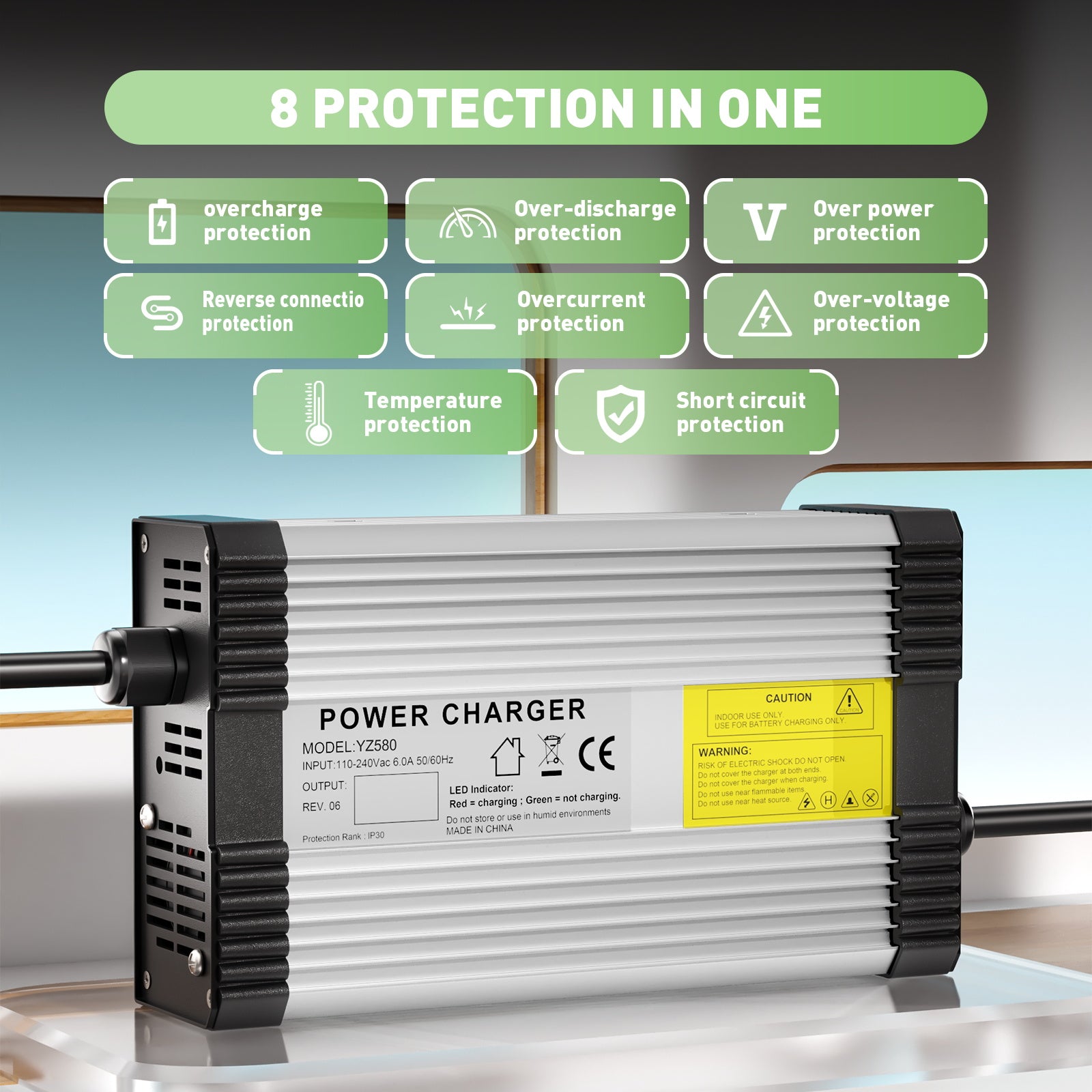 NOEIFEVO 41.1V-44.1V 9A loodzuur batterij oplader voor 36V loodzuur batterij, met koelventilator, automatische uitschakeling.