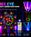 200W Bienenauge 8-Arm Moving Head Licht, DJ-Bühnenbeleuchtung mit DMX512-Unterstützung, RGBW 4-in-1 LED-Partylight mit Fernbedienung für Hochzeiten, Bars, Clubs und Discos