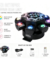 200W Bienenauge 8-Arm Moving Head Licht, DJ-Bühnenbeleuchtung mit DMX512-Unterstützung, RGBW 4-in-1 LED-Partylight mit Fernbedienung für Hochzeiten, Bars, Clubs und Discos