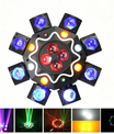 200W Bienenauge 8-Arm Moving Head Licht, DJ-Bühnenbeleuchtung mit DMX512-Unterstützung, RGBW 4-in-1 LED-Partylight mit Fernbedienung für Hochzeiten, Bars, Clubs und Discos