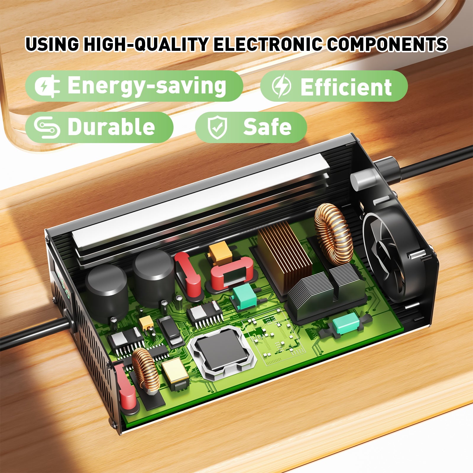 NOEIFEVO 72V 15A Lithium-Batterieladegerät für 21S 88,2V Li-Ionen-Batterien, Strom-Einstellung 1-15A, langsames Laden und schnelles Laden (MLC1300)