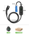 NOEIFEVO 7.2KW EV Charging Cable, Type 2 32A 1 Phase EV Charger, Mobile EVSE Charging Station with CEE Blue Plug