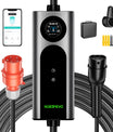 Noeifevo Wallbox EV Móvil Tipo 2, Cargador EV de 11KW 3-fases CEE16A con Potencia de Carga Ajustable, Cable de Carga EV de 5m/10m/15m para Model Y/3, ID.3/4/5, MG4, EX30, e-up, e-tron, Zoe y otros EV.
