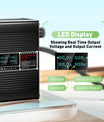  NOEIFEVO 43,8 V 2 A LiFePO4 Caricabatterie per 12S 36 V 38,4 V LiFePO4 batteria , con display LCD, ventola di raffreddamento, spegnimento automatico