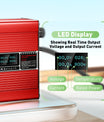 NOEIFEVO 12,6V 5A 6A 7A 8A 10A Lithium-Ladegerät für 3S 11,1V Li-Ion Lipo-Batterien,  Kühlventilator, automatischer Abschaltung(RED)