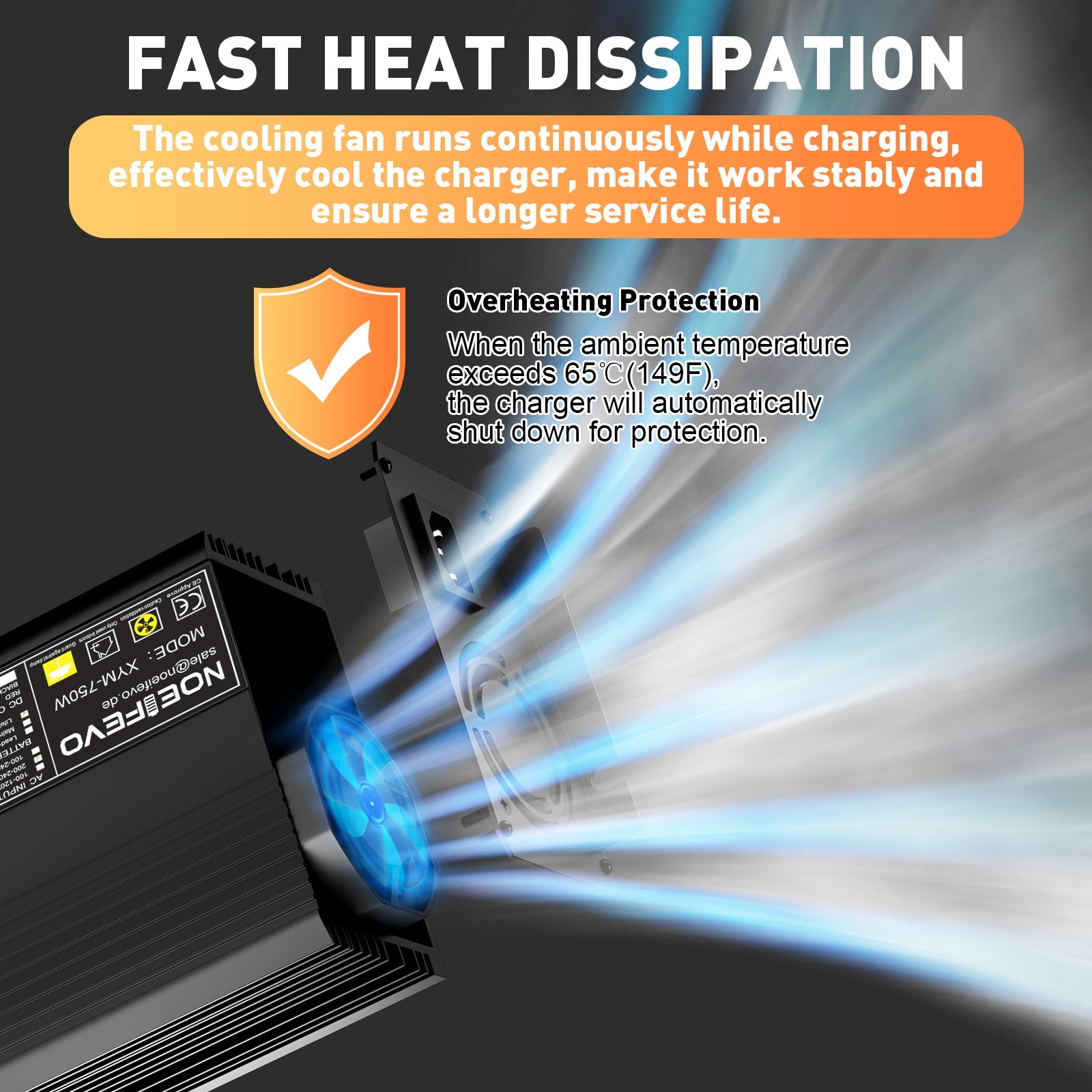 Noeifevo 14,6 V 50 A  Ładowarka akumulatorów litowo-żelazowo-żelazowo-po4 do akumulatorów litowo-żelazowo-żelazowo-po4 12 V (12,8 V), aktywacja BMS 0 V, automatyczne wyłączanie z pełną ochroną