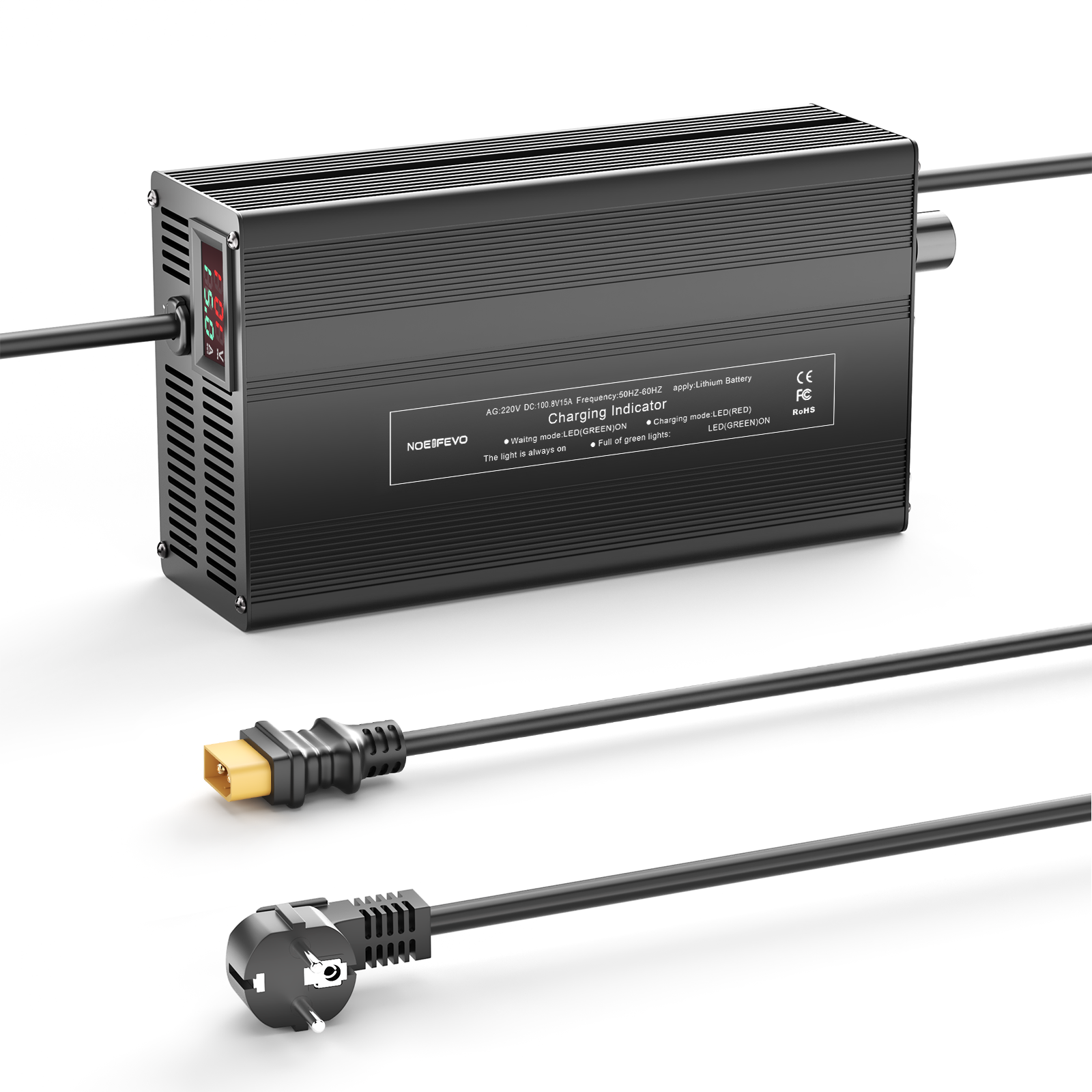 NOEIFEVO 100.8V 1A-15A Lithium-batteriladdare för 88.8V (84V) 24S Lithium-Ion-Lipo-batteri, LCD-display, justerbar ström