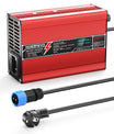 NOEIFEVO 37.8V 2A 3A 3.5A 4A מטען ליתיום עבור סוללות Li-Ion Lipo 9S 33.3V, עם תצוגת LCD, מאוורר קירור, כיבוי אוטומטי (אדום)