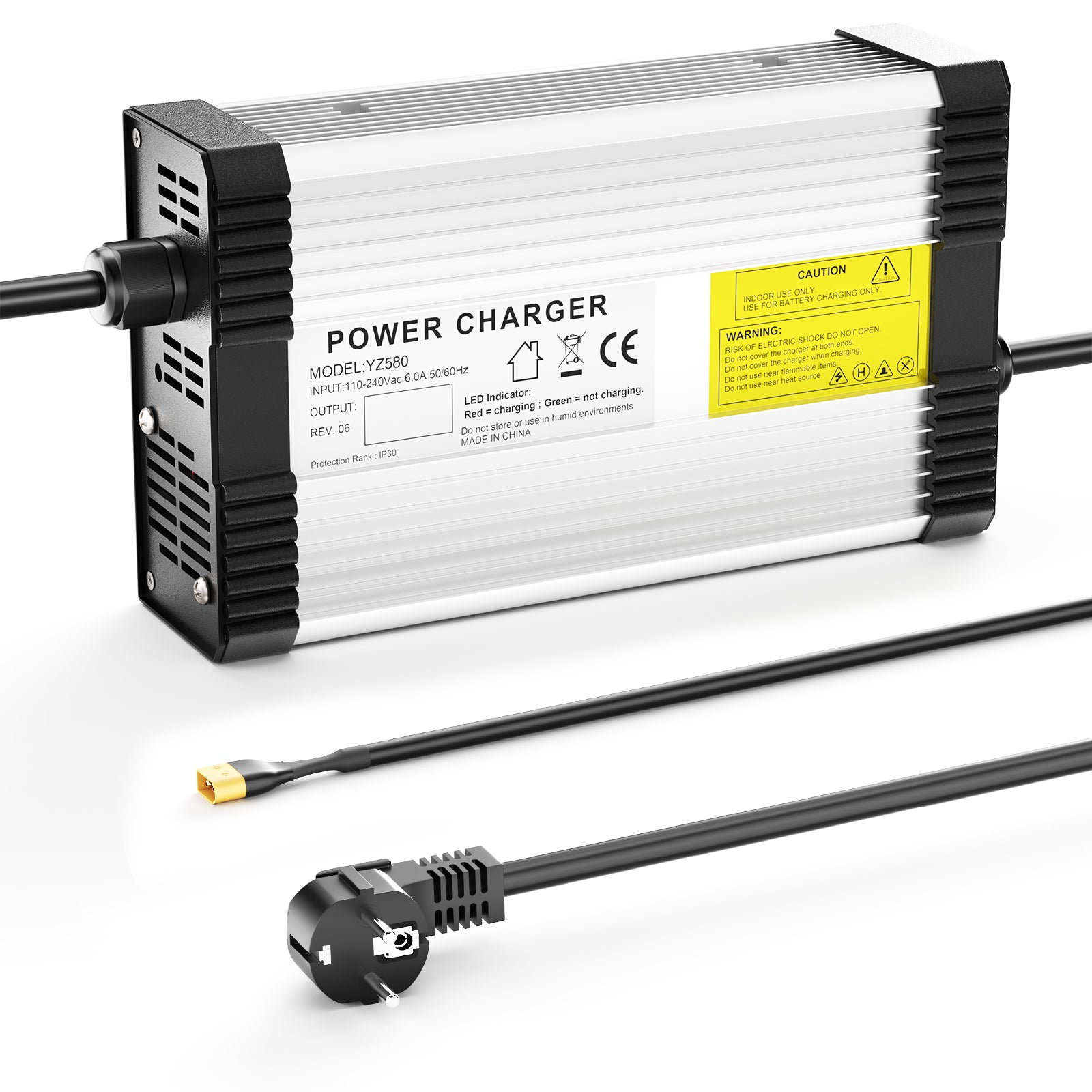 NOEIFEVO 29.2V 14A Caricabatterie LiFePO4 per batterie LiFePO4 24V 25.6V 8S, con ventola di raffreddamento e spegnimento automatico.