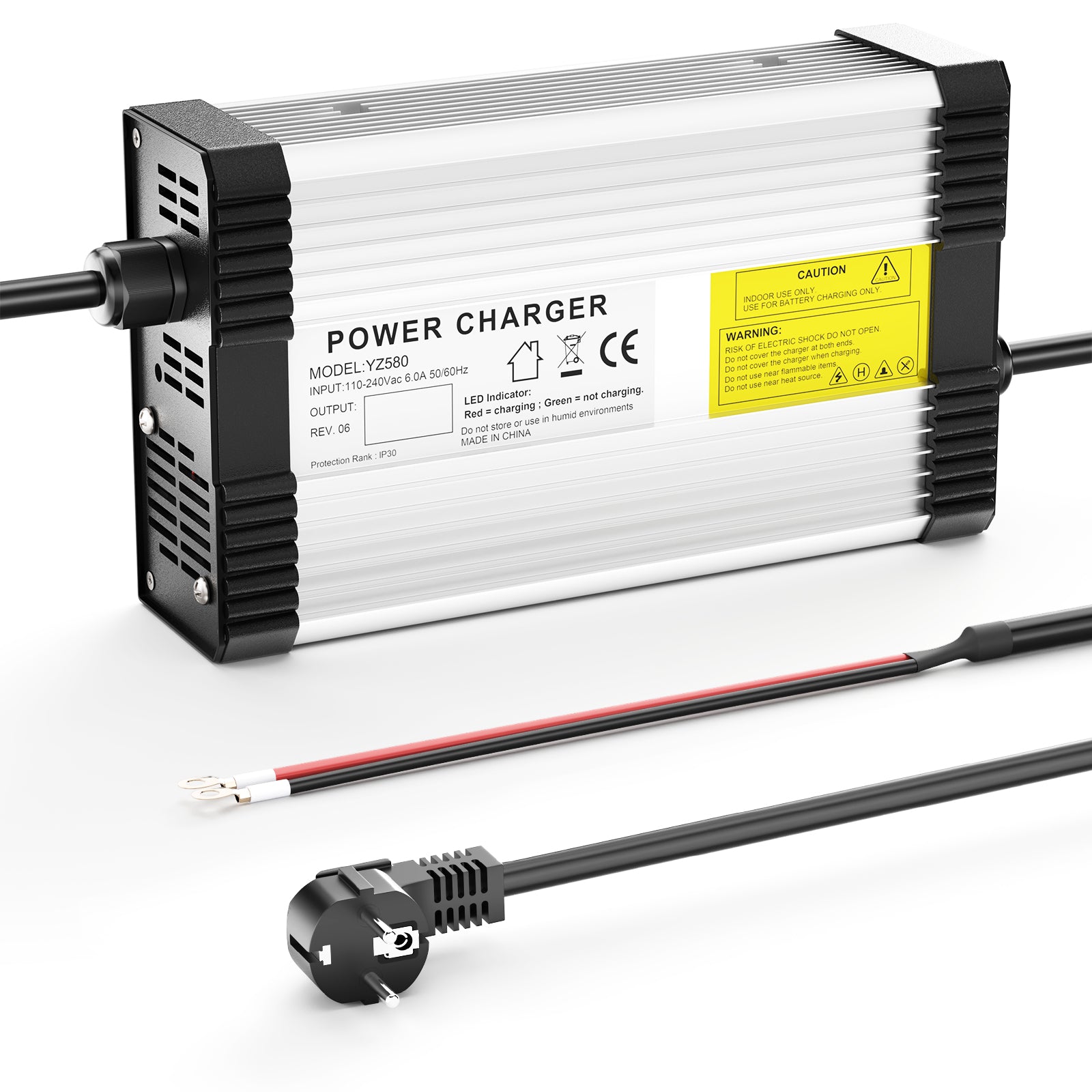 NOEIFEVO 41.1V-44.1V 9A Blybatterilader til 36V blysyrebatteri, med køleventilator, automatisk afbrydelse.