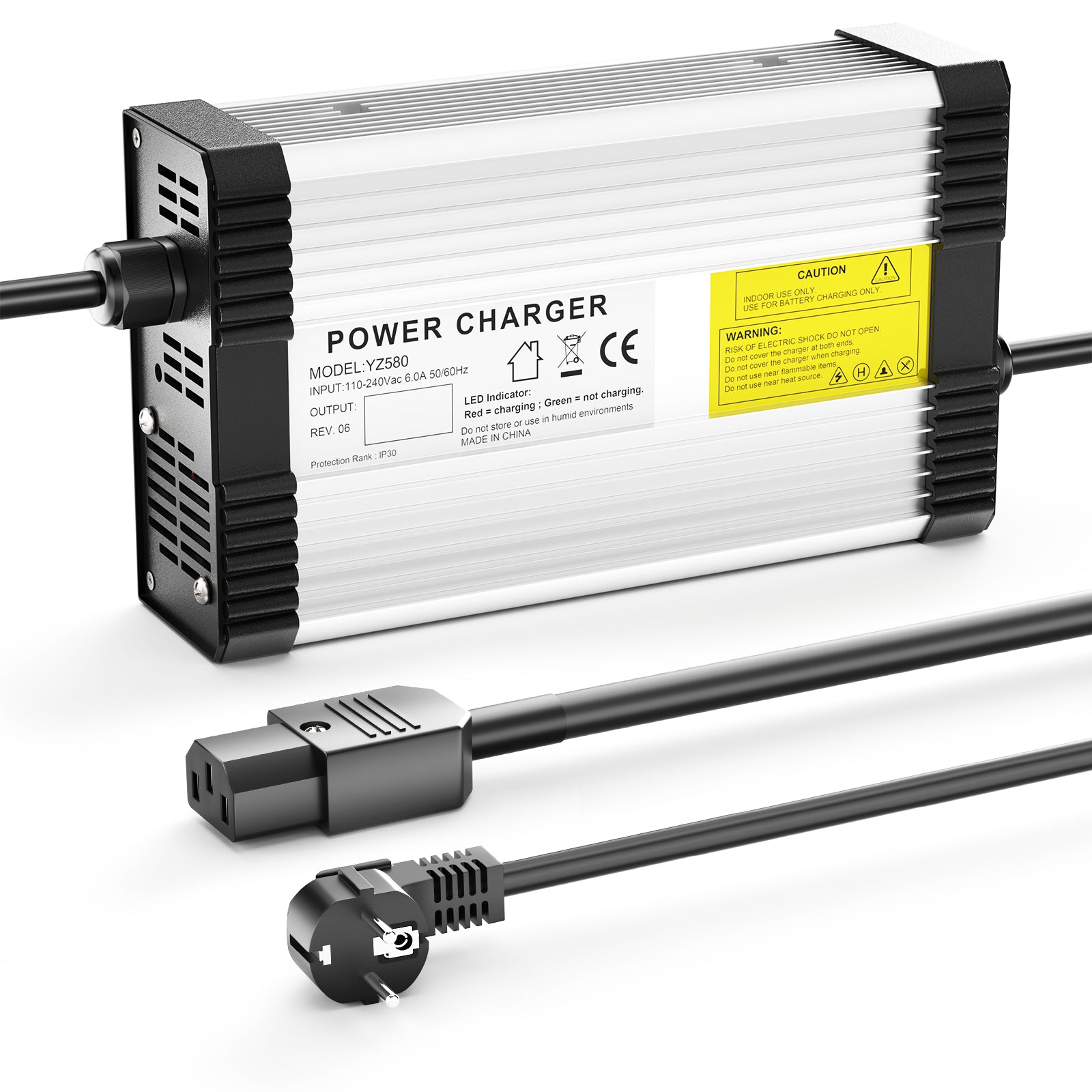 NOEIFEVO 41.1V-44.1V 9A Blybatterilader til 36V blysyrebatteri, med køleventilator, automatisk afbrydelse.