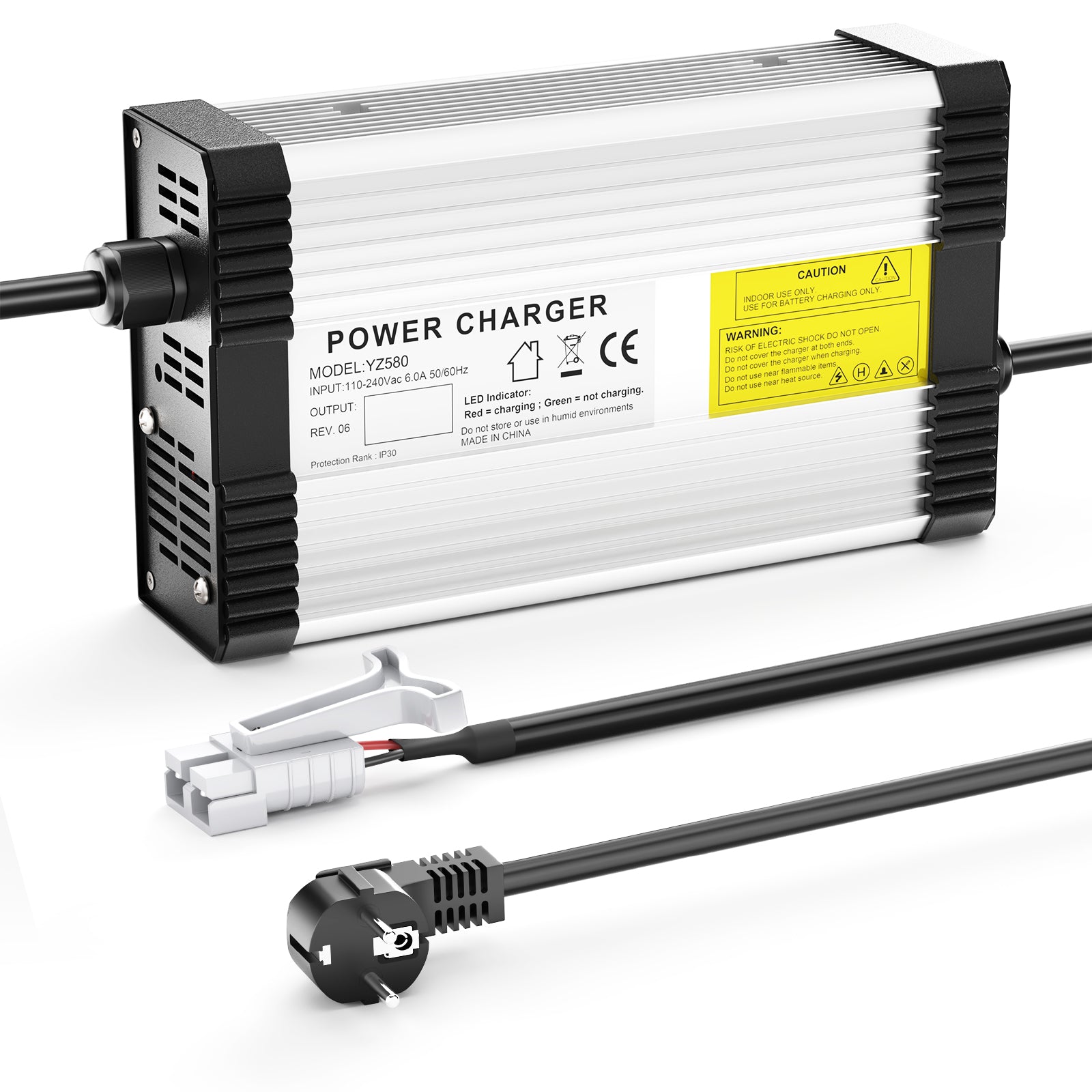 NOEIFEVO 27,6V-29,4V 14A Caricabatterie al piombo-acido per batterie al piombo-acido da 24V, con ventola di raffreddamento e spegnimento automatico.