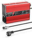 NOEIFEVO 42V 2A 3A 3.5A 4A Lithium-Ladegerät für 10S 37V Li-Ion Lipo-Batterien, Kühlventilator, automatischer Abschaltung(RED)