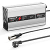 NOEIFEVO 54,6V 8A Lithium-Batterijlader voor 48,1V 13S-batterij, automatische uitschakeling, aluminium behuizing, met ventilator (zilver).