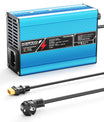 NOEIFEVO 12,6V 10A lithium-oplader til 3S 11,1V Li-Ion Lipo-batterier, køleventilator, automatisk afbrydelse (BLÅ)