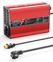 NOEIFEVO 58.8V 2A 2.5A 3A Caricabatterie al litio per batterie 14S 51.8V Li-Ion Lipo, con display LCD, ventola di raffreddamento, spegnimento automatico (ROSSO)