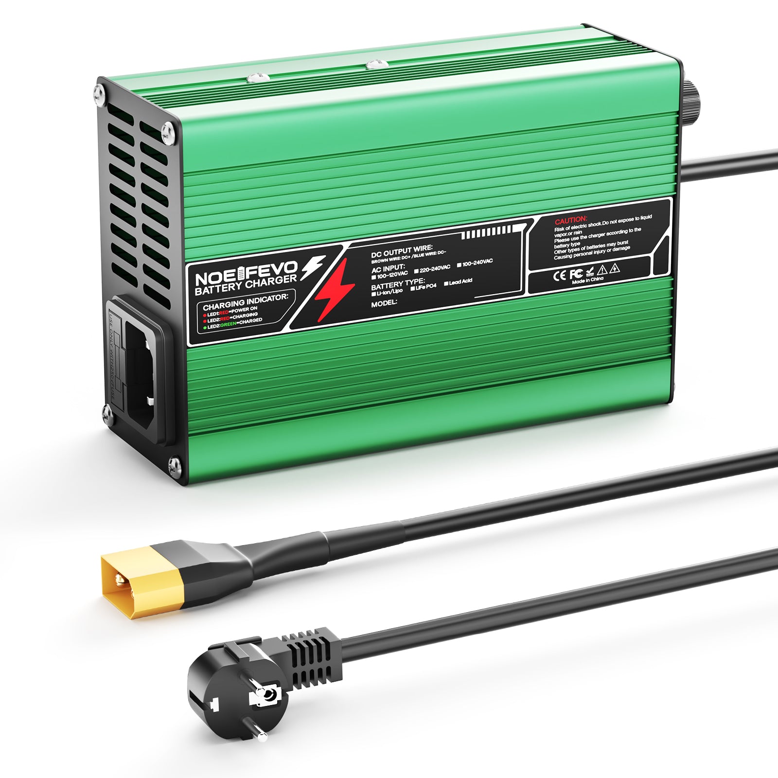 NOEIFEVO 25.2V 2A 3A 4A 5A Lithium-Ladegerät für 6S 22.2V Li-Ion Lipo-Batterien, Kühlventilator, automatischer Abschaltung