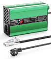 Caricabatterie NOEIFEVO 43.8V 4A per batterie LiFePO4 12S 36V 38.4V, con ventola di raffreddamento, spegnimento automatico (VERDE)
