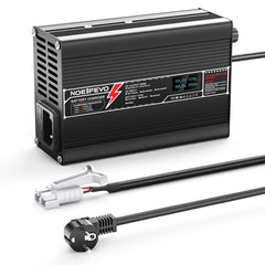 NOEIFEVO 14.6V 6A LiFePO4 Batterie-Ladegerät für 4S 12V 12.8V LiFePO4 Batterie, mit LCD-Anzeige, Kühlventilator, automatischer Abschaltung