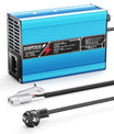 NOEIFEVO 33.6V 5A מטען ליתיום עבור סוללות 8S 29.6V Li-Ion Lipo, מאוורר קירור, כיבוי אוטומטי (כחול).