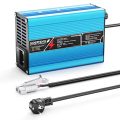 NOEIFEVO 37.8V 4A מטען ליתיום עבור סוללות 9S 33.3V Li-Ion Lipo, מאוורר קירור, כיבוי אוטומטי (כחול).