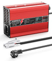 NOEIFEVO Caricabatterie al Litio 12,6V 10A per Batterie Li-Ion Lipo 3S 11,1V, Ventola di Raffreddamento, Spegnimento Automatico (ROSSO)