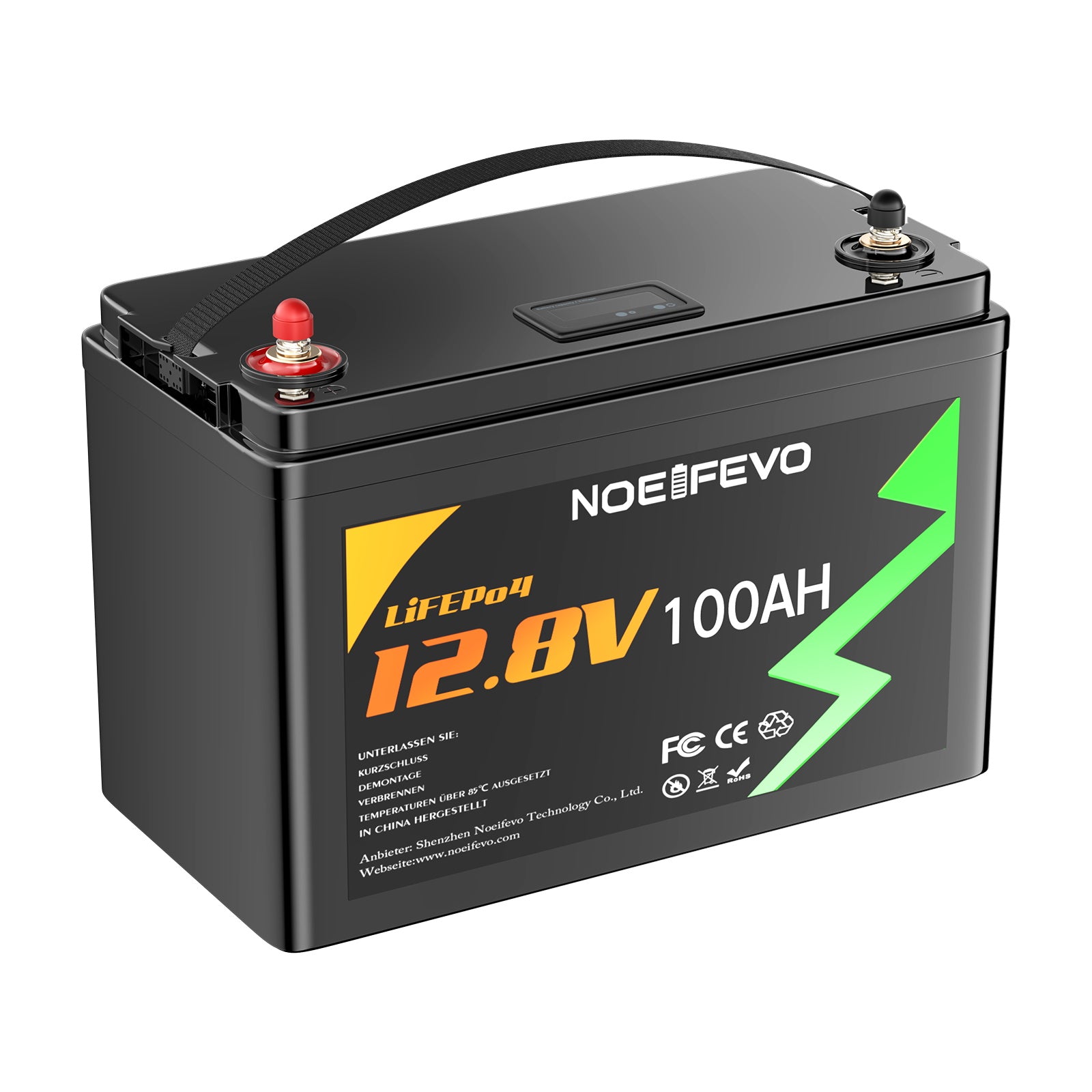 NOEIFEVO N100 12V 100AH Batteria al litio ferro fosfato LiFePO4 con 100A BMS