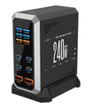 NOEIFEVO 240W USB-Ladestation mit 6 Anschlüssen, PD3.1 140W USB Typ-C & PPS/PD USB Typ-A Ladegerät – Desktop-Schnellladestation kompatibel mit MacBook, Laptops, Tablets, iPhone, Samsung Smartphones