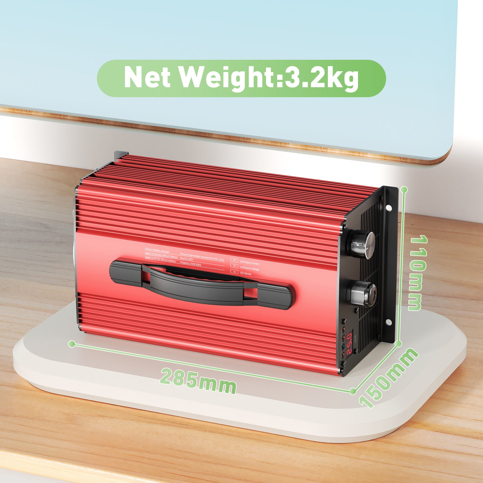 NOEIFEVO 42V 25A Lithium-batterijlader voor 37V (36V) 10S Lithium Li-ion Lipo-batterij, LCD-display, instelbare stroom, lader voor e-bike, scooter, elektrische motorfiets