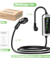 Type 2 3.5 kW EV charger, mobile EV charging cable with Schuko plug, 5-meter charging cable