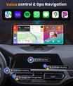 NOEIFEVO 10,26-calowy ekran Carplay do samochodów z bezprzewodowym Carplay, Android Auto, MirrorLink, ekranem dotykowym IPS 1080P, przenośnym radiem, obsługujący Bluetooth/sterowanie głosowe bez użycia rąk/GPS/Siri/transmisję FM/Aux/kartę TF.