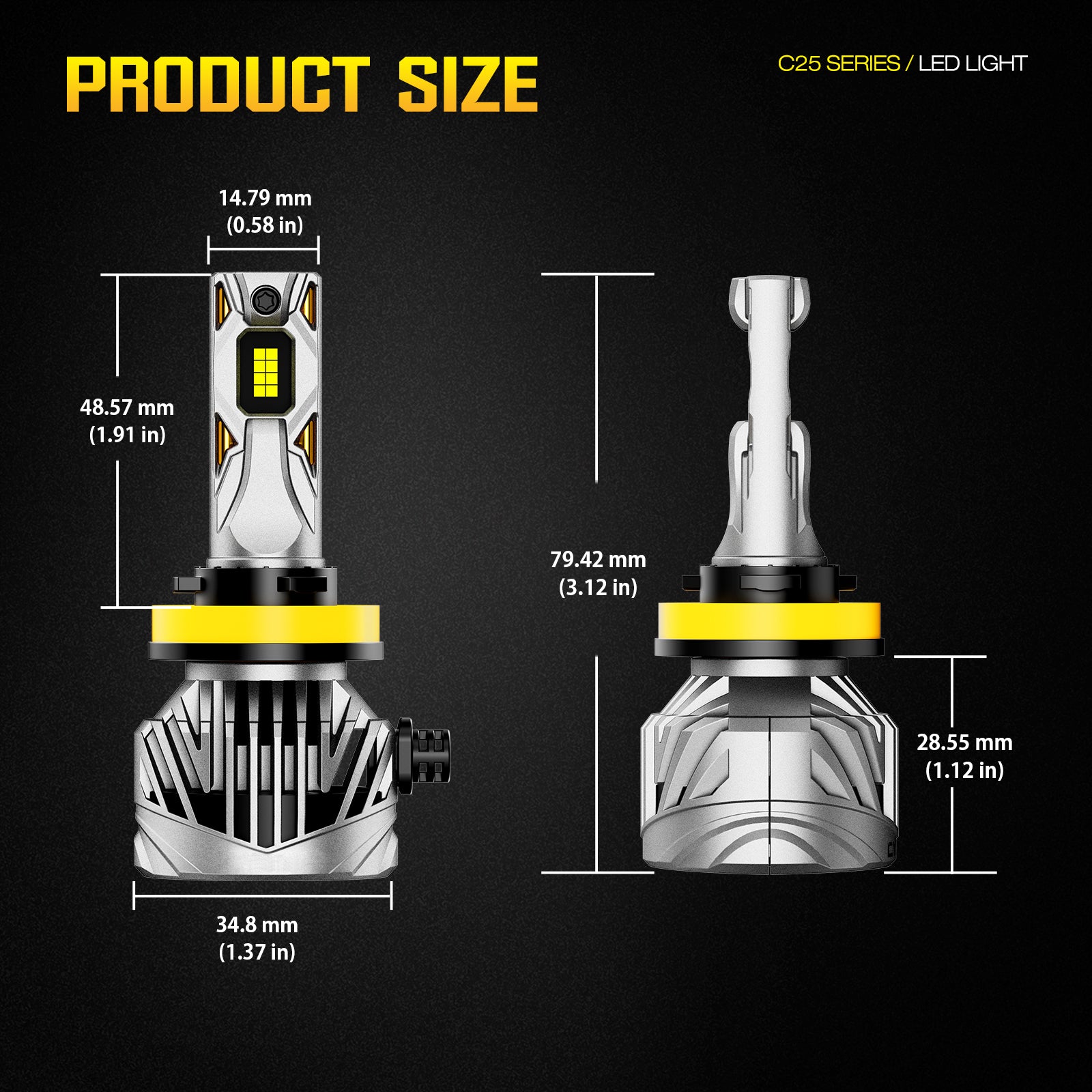 NOEIFEVO Lampadina Fari Auto H11, 30.000 Lumen, 130W, 6500K Bianco, Impermeabile IP68, Durata di 100.000 Ore, Fari Anabbaglianti e Abbaglianti