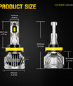 NOEIFEVO H11 Bombilla de Faros para Coche, 30,000 Lúmenes, 130W, 6500K Blanco, IP68 a Prueba de Agua, 100,000 Horas de Vida Útil, Luz Baja y Alta