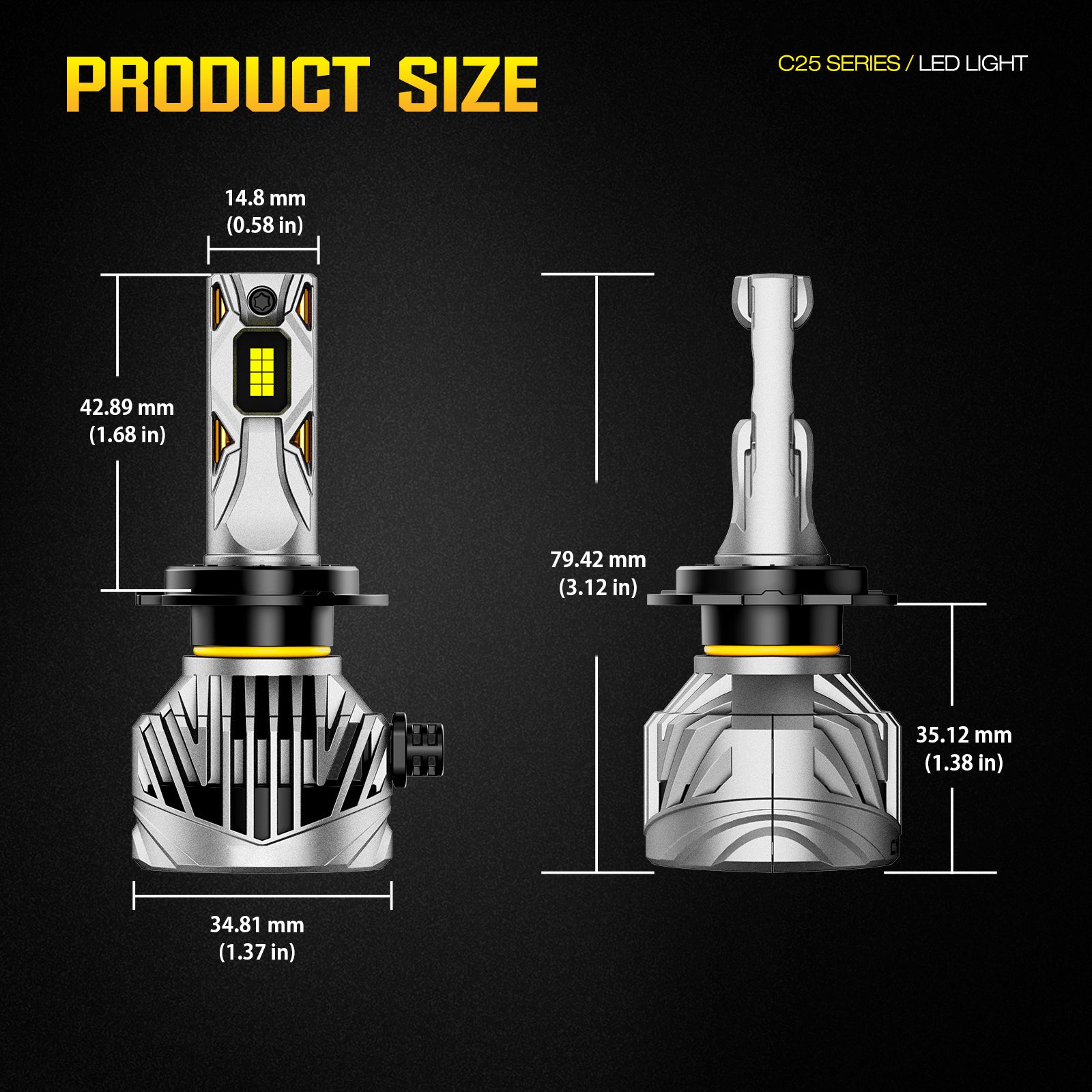 NOEIFEVO H7 Auto Koplamp, 30.000 Lumen, 130W, 6500K Wit, IP68 Waterdicht, 100.000 Uren Levensduur, Dim- en Grootlicht