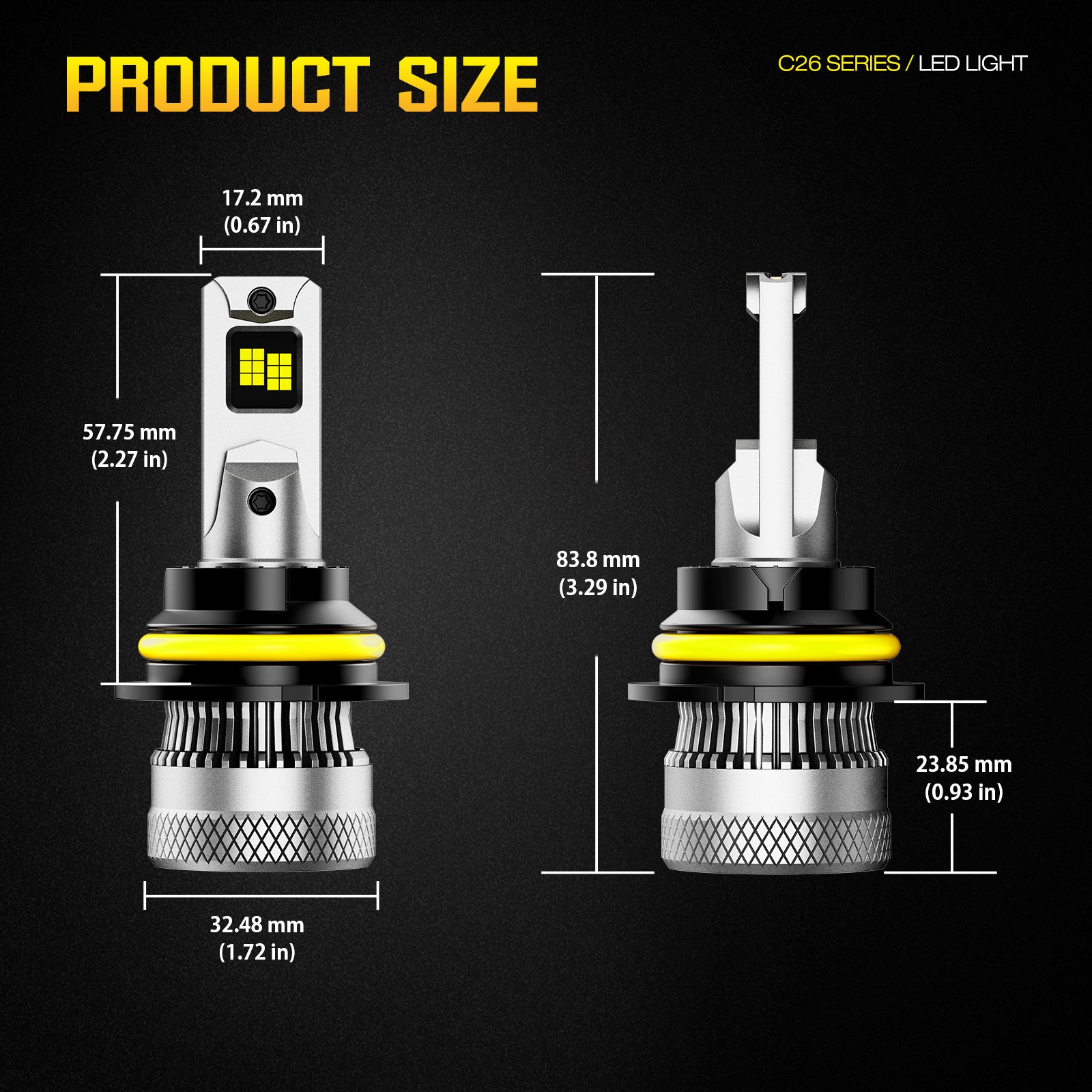 NOEIFEVO 9004 Lâmpada de Farol de Carro, 40.000 Lúmens, 200W, 6500K Branco, IP68 à Prova d'Água, 100.000 Horas de Vida Útil, Farol Baixo e Alto